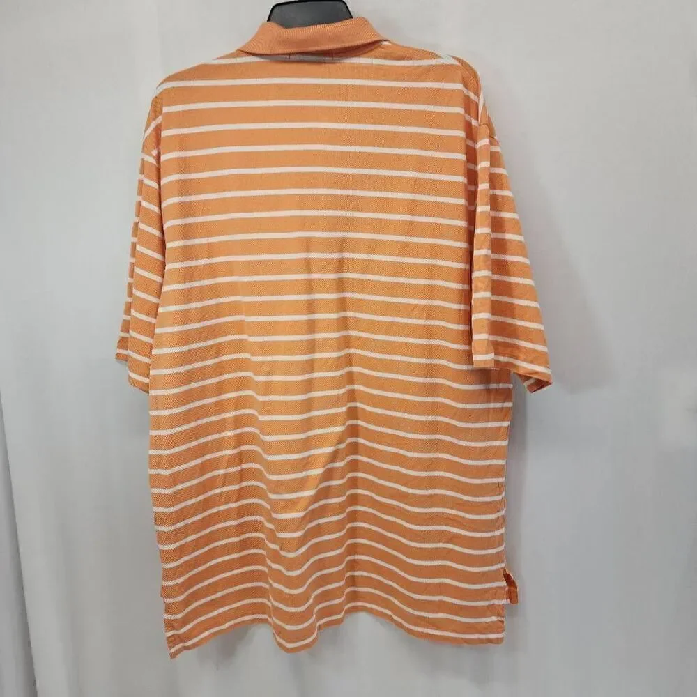 Polo Ralph Lauren Men's Size XL Polo Golf Fit Orange Stripe Shirt P13